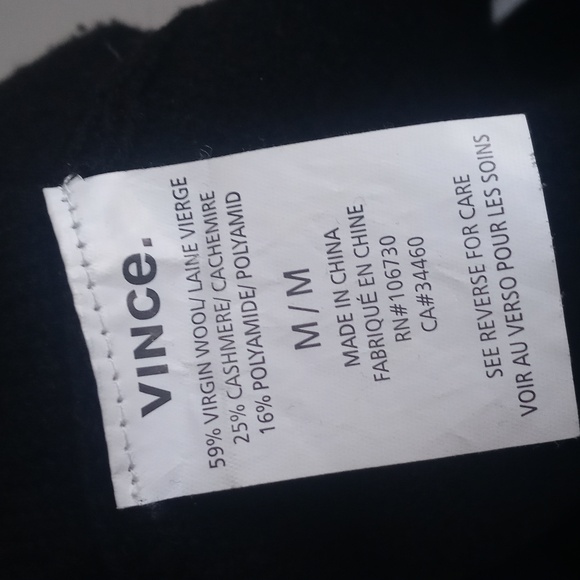 Vince Women's Black Cashmere & Virgin Wool Cowl Neck Long Sleeve Sweater M - Picture 5 of 10